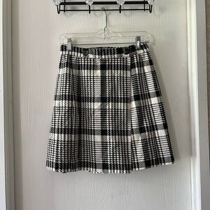 Tracy Evans Black and White Checkered A-Line Skirt